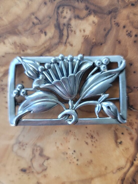 Coro Jewelry - Vintage Sterling Flower Brooch by Norseland Coro